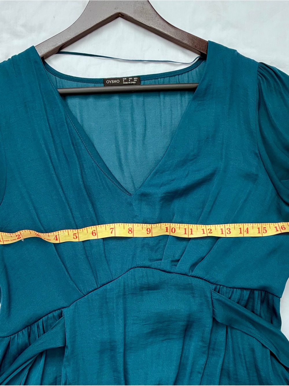 Oysho Women's Teal V-Neck Midi Dress size S - Picture 5 of 6